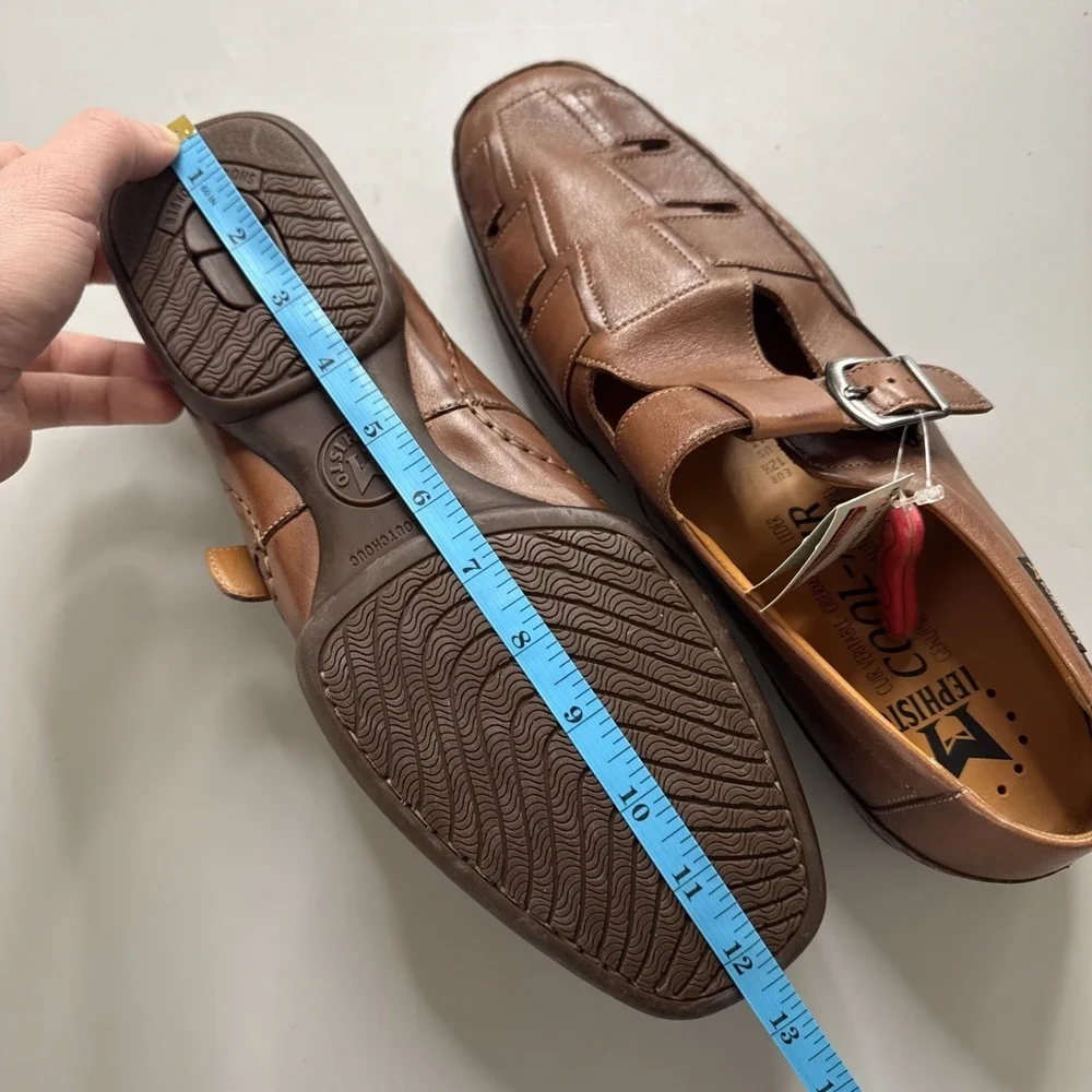 Mephisto Tarek Hazelnut Men's Size US 13 (UK 12.5)Fisherman Leather Brown Sandal